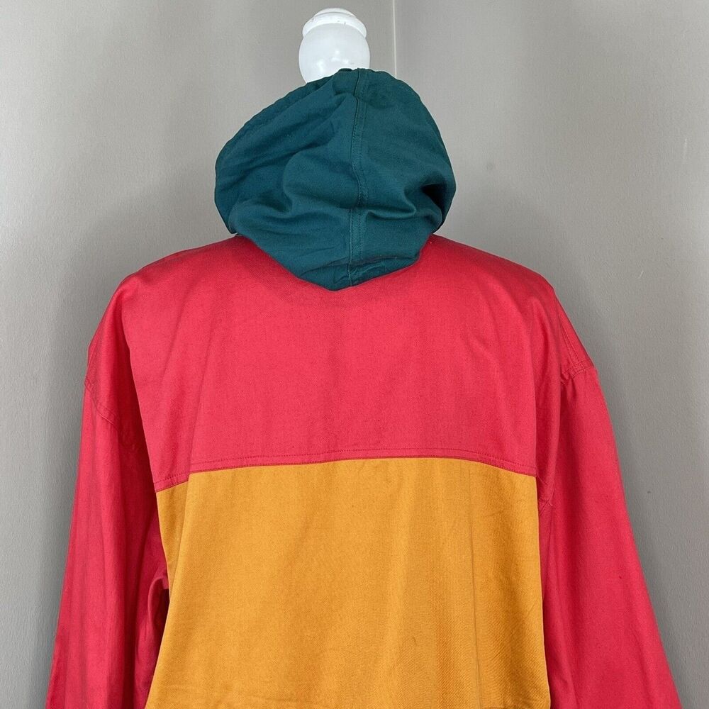 Wear It Now Hooded Colorblock Jacket One Size 100% Cotton Pockets - Picture 8 of 16